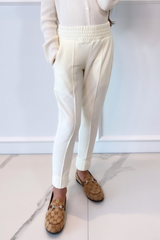 Mini Claudia Cream High Waisted Toweling Joggings Joggers