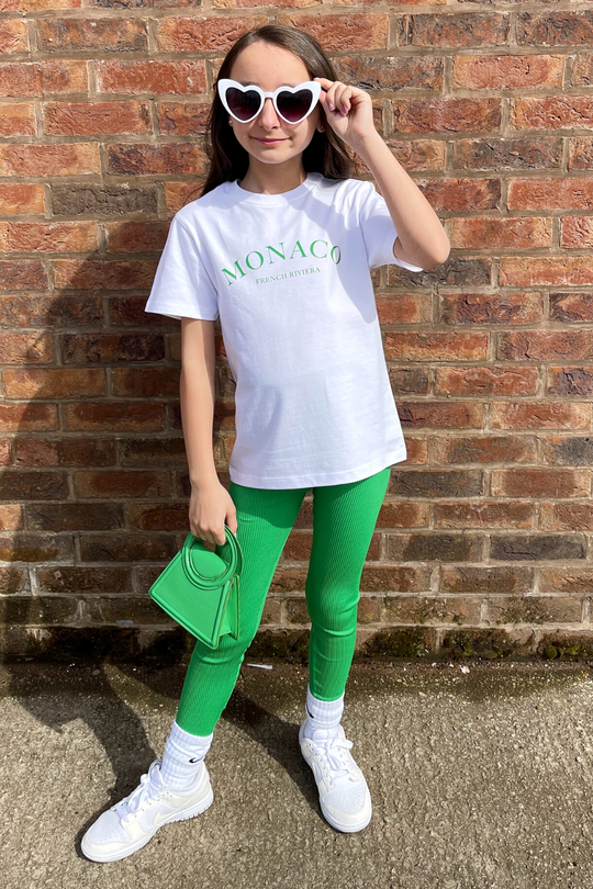 Mini monaco white printed kids t-shirt