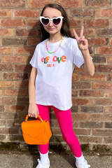 Mini Self Love Clique White Printed Kids T-Shirt Tshirt