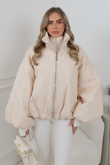 RENNEE IVORY BALLOON SLEEVE PUFFER JACKET