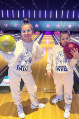 Mini Jadore Paris Blue Floral Teddy Printed Sweater Loungewear Set Loungewear