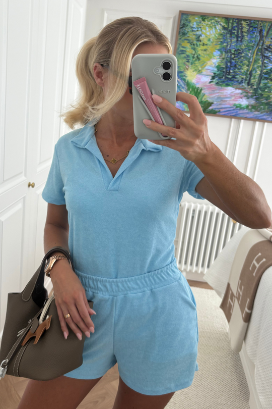 Terri towel baby blue polo
