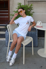 Mini fresh fruit white front & back printed premium t-shirt