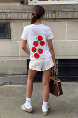 Mini Tomato white front & back printed premium t-shirt