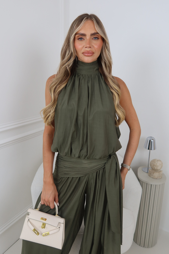 DOLLY KHAKI PUFF TOP
