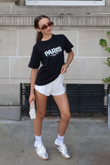 Mini Paris black premium printed t-shirt