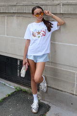 Mini seashell white premium printed t-shirt