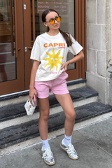 Mini Capri ecru premium printed t-shirt