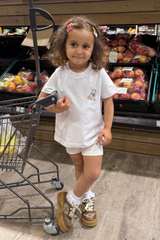 Mini Baby Fresh fruit white front & back printed t-shirt