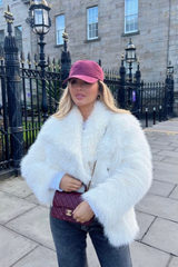 Olivia white faux fur coat
