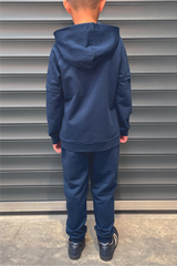 Mini Frankie Navy Hooded Boys Loungewear Set Loungewear