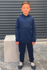 Mini Frankie Navy Hooded Boys Loungewear Set Loungewear