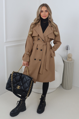 NAOMI CAMEL BELTED CLASSIC TRENCH COAT