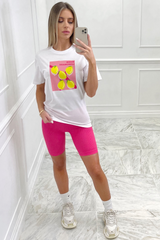 Pink Lemonade Printed White Tee Tshirt