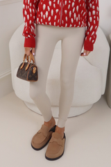 ELLIE CREAM BONED RAW HEM BUTTERY ENERGY LEGGINGS