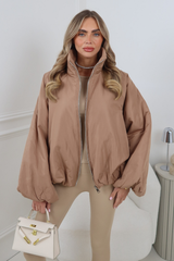 RENNEE CAMEL BALLOON SLEEVE PUFFER JACKET