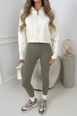 GLAMIFY KHAKI BUTTERY SOFT LEGGINGS