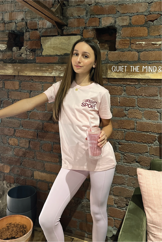 Mini NYC pink printed t-shirt