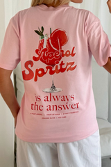 Aperol spritz baby pink printed T-shirt