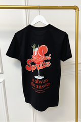 Aperol spritz black printed T-shirt
