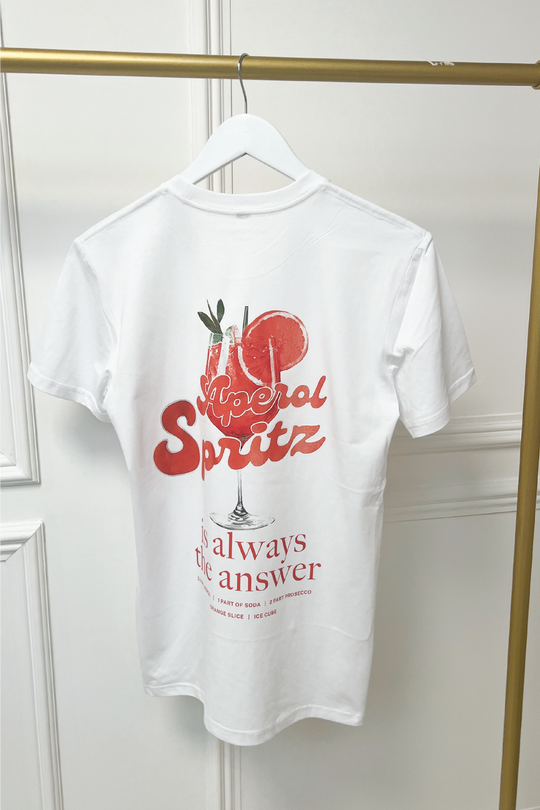 Aperol spritz white printed T-shirt