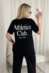 Athletics club black printed T-shirt
