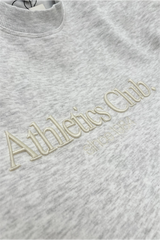 ATHLETICS CLUB LIGHT MARL EMBROIDERED SWEATER & STRAIGHT LEG TROUSERS LOUNGEWEAR