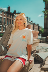 Destination faded bone heavyweight back-print t-shirt