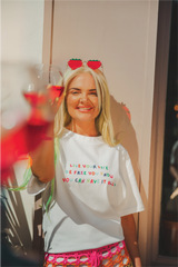 Live your life white heavyweight back print t-shirt