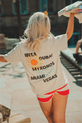 Destination faded bone heavyweight back-print t-shirt