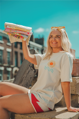 Destination faded bone heavyweight back-print t-shirt