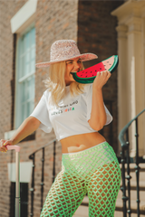 Ibiza girl white heavyweight printed t-shirt