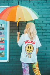 Lets get weird white heavyweight back print t-shirt