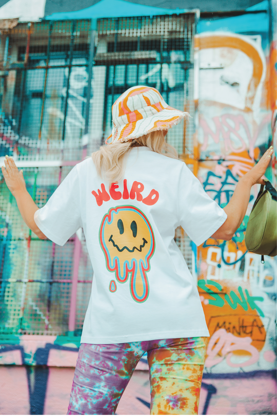 Lets get weird white heavyweight back print t-shirt