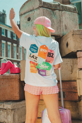 Take a trip white heavyweight back print t-shirt