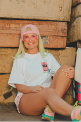 Take a trip white heavyweight back print t-shirt