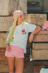 Take a trip white heavyweight back print t-shirt