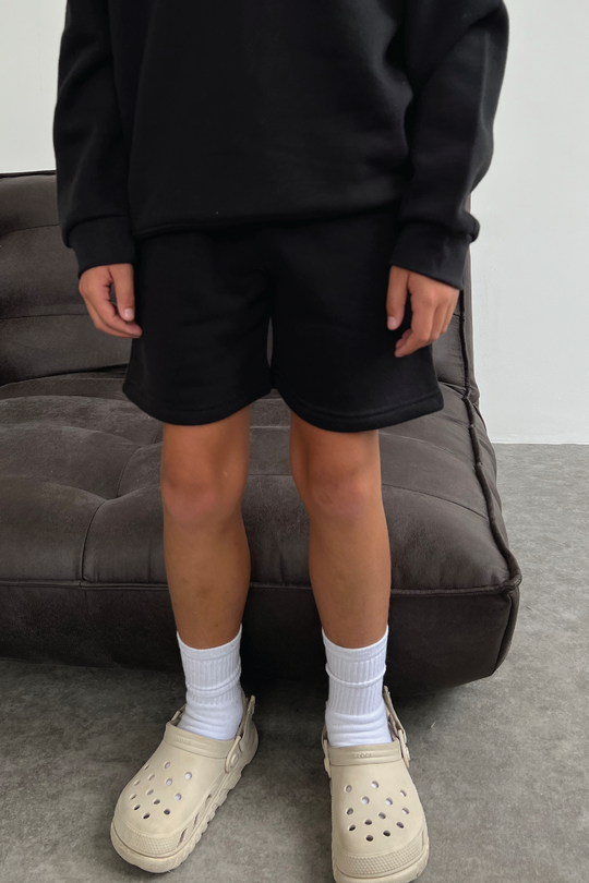 Mini boys black premium essential shorts