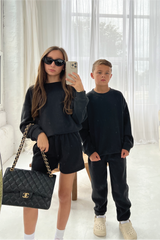 Mini black premium essential joggers