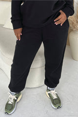 Glamify Premium Essential Relaxed Black Jogger Shorts