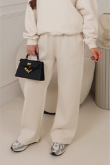 Glamify premium essential ivory straight leg jogger