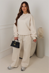 Glamify premium essential ivory relaxed sweatshirt