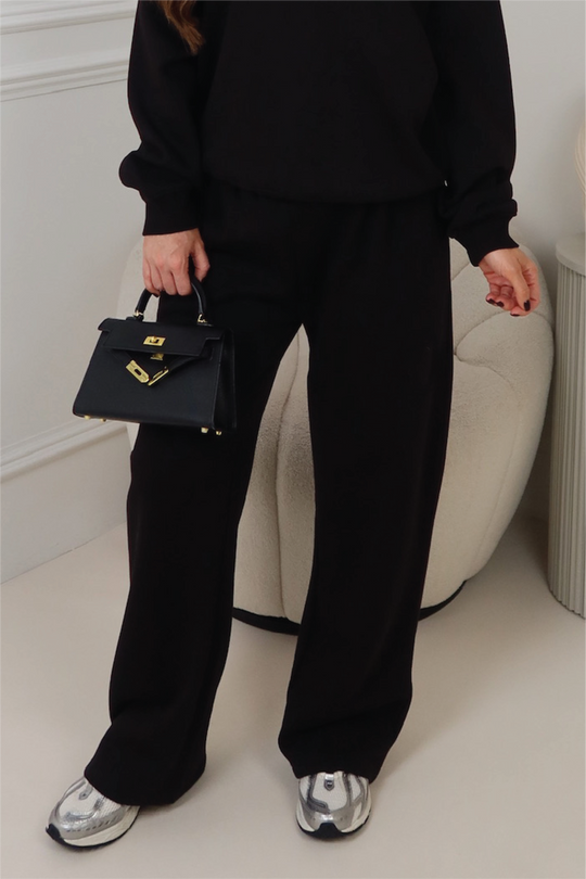 Glamify premium essential black straight leg jogger