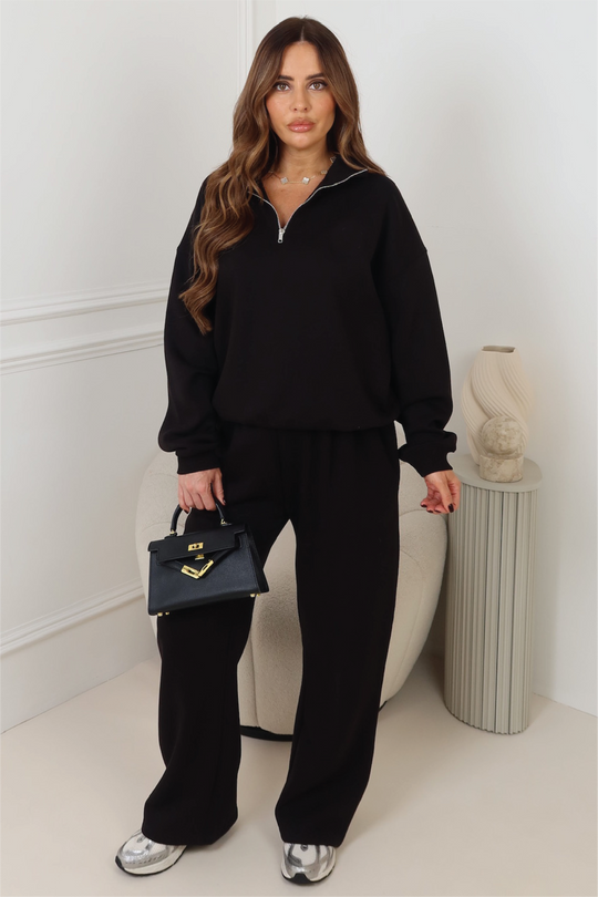 Glamify premium essential black 3/4 zip