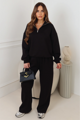 Glamify premium essential black 3/4 zip