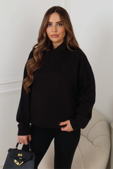 Glamify premium essential black hoodie