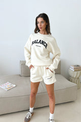 Studio Leisure Balance ecru printed sweater