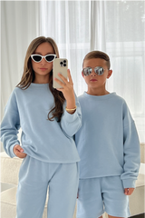 Mini baby blue premium essential sweater