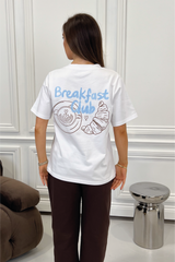 BREAKFAST CLUB WHITE PRINTED HEAVYWEIGHT T-SHIRT