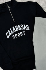 Calabasas black embroidered 3/4 sweater and legging set